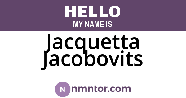 Jacquetta Jacobovits