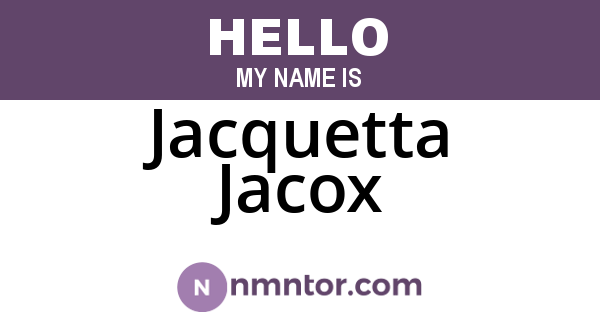 Jacquetta Jacox