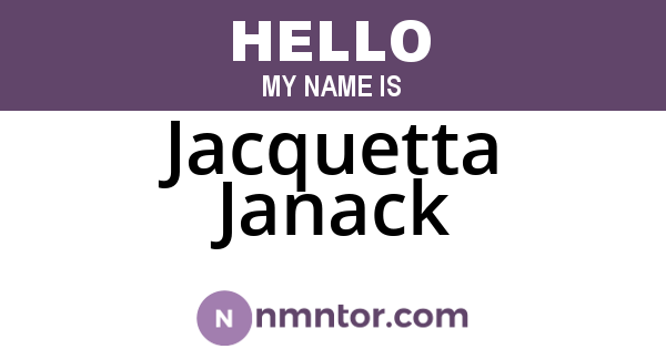 Jacquetta Janack