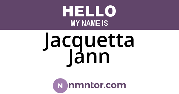 Jacquetta Jann