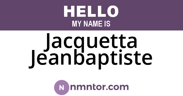 Jacquetta Jeanbaptiste