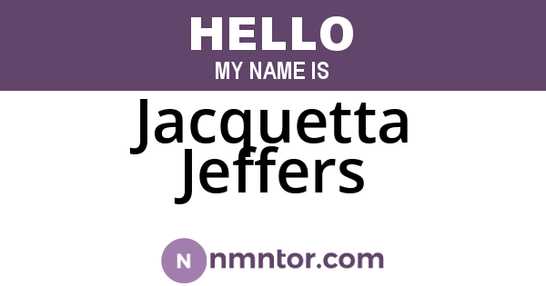 Jacquetta Jeffers