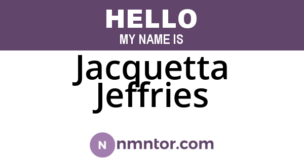 Jacquetta Jeffries