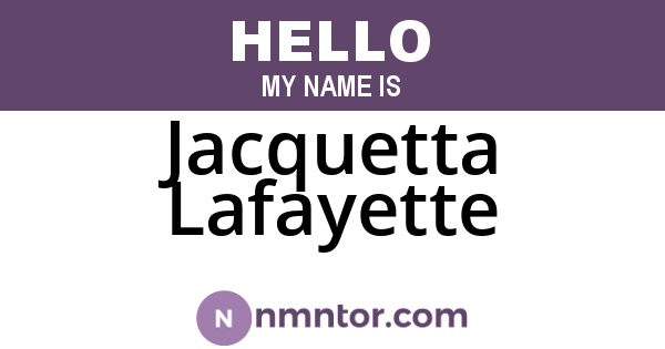 Jacquetta Lafayette