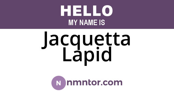 Jacquetta Lapid