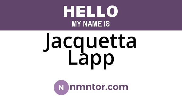 Jacquetta Lapp