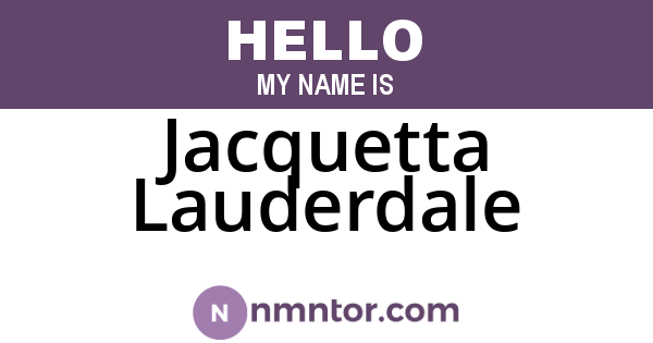 Jacquetta Lauderdale