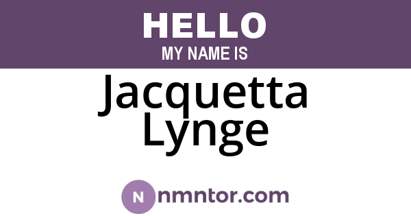 Jacquetta Lynge