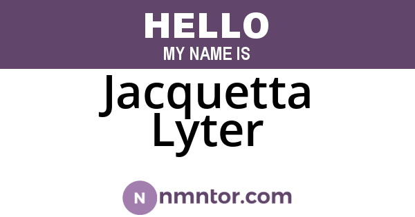 Jacquetta Lyter