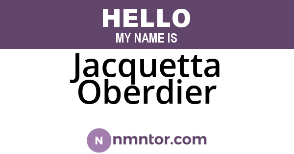 Jacquetta Oberdier