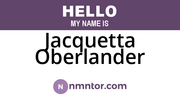 Jacquetta Oberlander