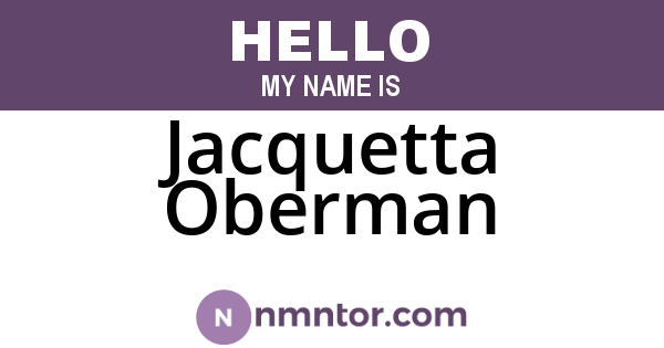 Jacquetta Oberman