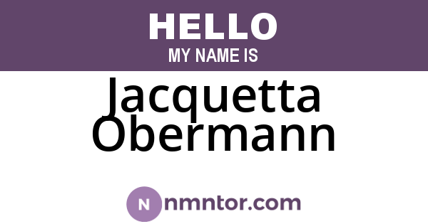Jacquetta Obermann