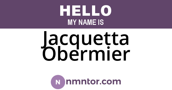 Jacquetta Obermier