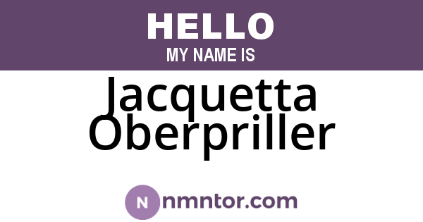 Jacquetta Oberpriller
