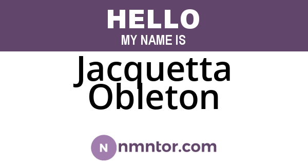 Jacquetta Obleton