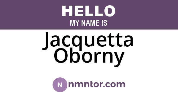 Jacquetta Oborny