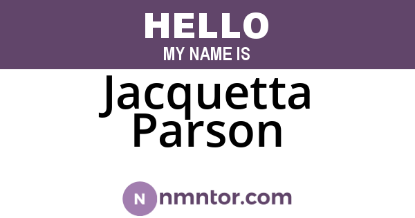 Jacquetta Parson