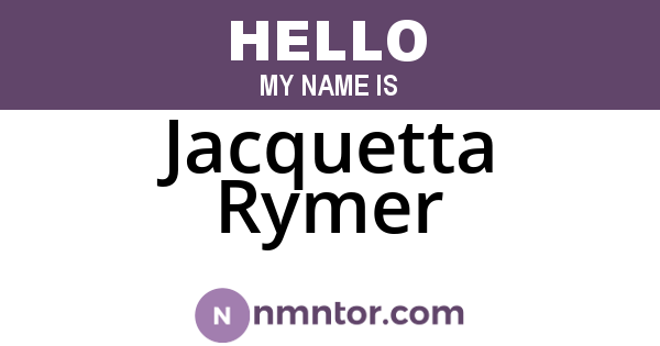 Jacquetta Rymer