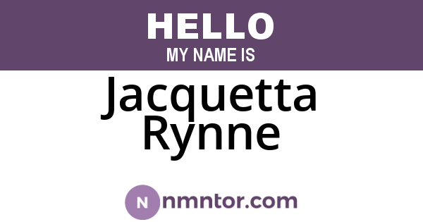 Jacquetta Rynne