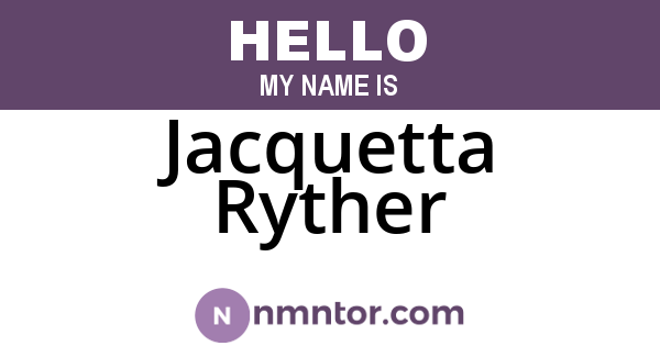 Jacquetta Ryther