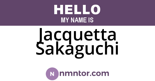 Jacquetta Sakaguchi