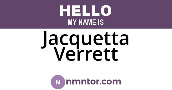 Jacquetta Verrett