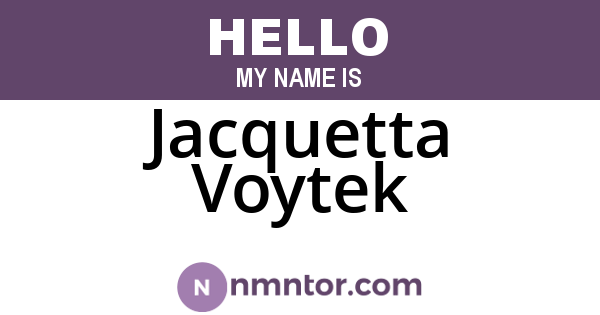 Jacquetta Voytek