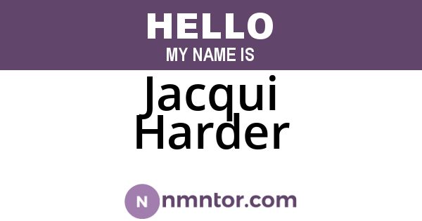 Jacqui Harder