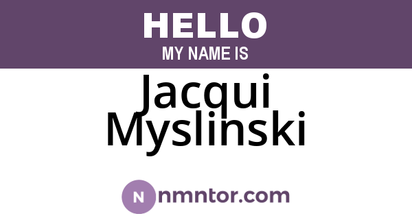 Jacqui Myslinski