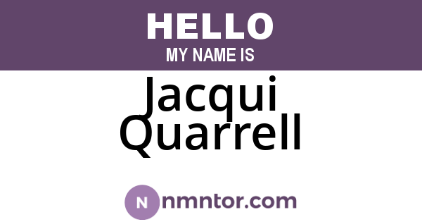 Jacqui Quarrell
