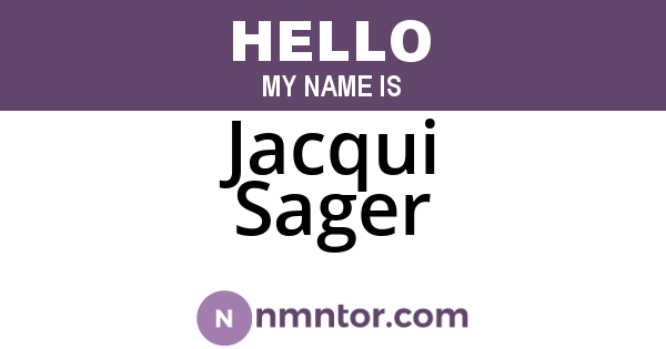 Jacqui Sager
