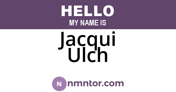 Jacqui Ulch