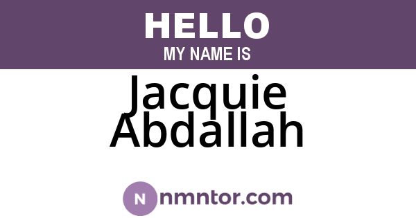 Jacquie Abdallah