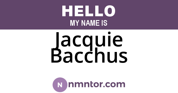 Jacquie Bacchus