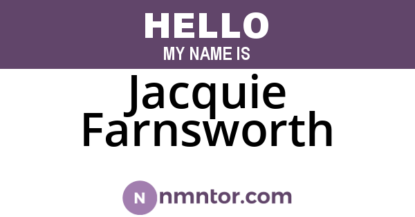 Jacquie Farnsworth