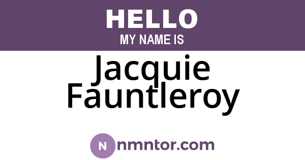 Jacquie Fauntleroy