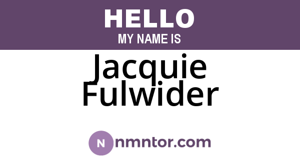 Jacquie Fulwider
