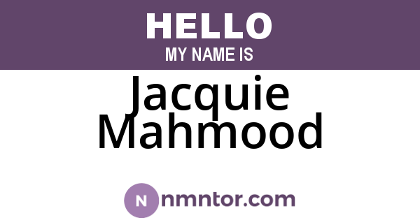 Jacquie Mahmood