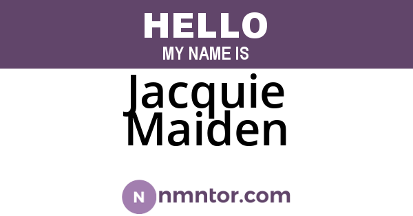 Jacquie Maiden