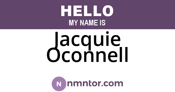 Jacquie Oconnell