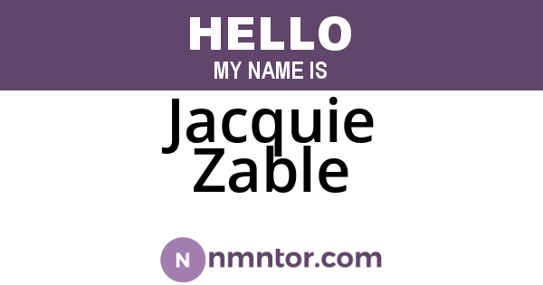 Jacquie Zable