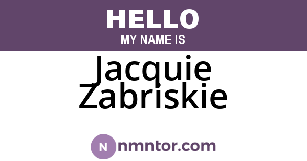 Jacquie Zabriskie
