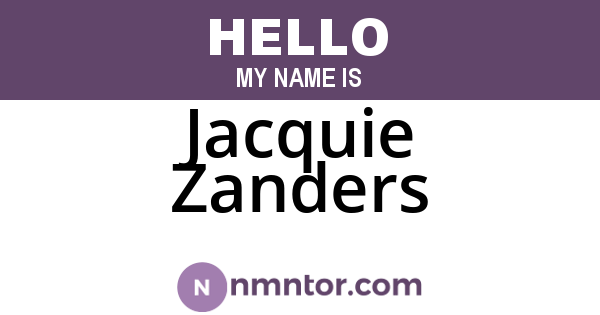 Jacquie Zanders