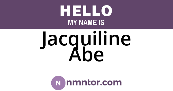 Jacquiline Abe