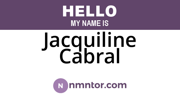 Jacquiline Cabral