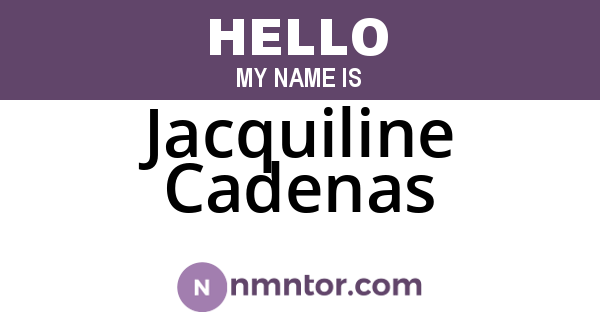 Jacquiline Cadenas
