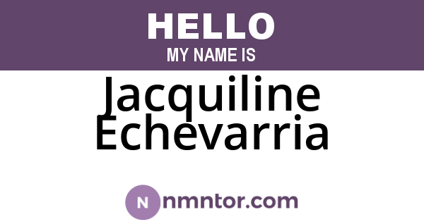 Jacquiline Echevarria