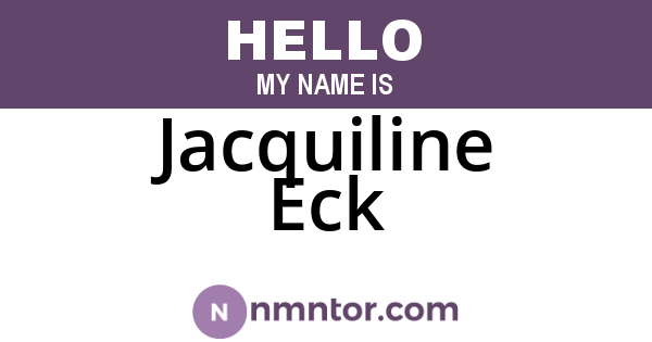 Jacquiline Eck