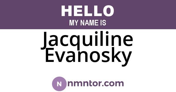 Jacquiline Evanosky